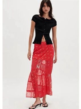 Free People Daniella Lace Maxi Skirt